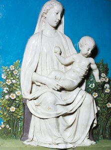 Madonna des Rosengartens, ca. 1450-55 (Terrakotta) von Luca Della Robbia