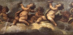 Putti beim Spielen (Detail) von Luca Giordano