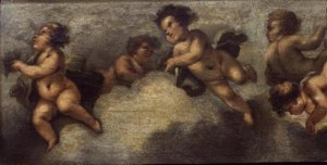 Putti beim Spielen (Detail) von Luca Giordano