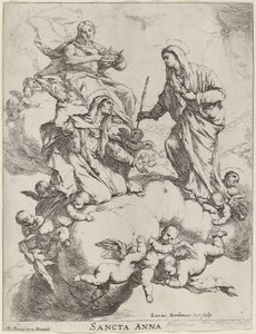 Heilige Anna von der Jungfrau und Christus empfangen von Luca Giordano