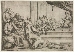 Der junge Christus lehrt im Tempel, um 1653 von Luca Giordano