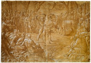 Der Kampf zwischen Entellus von Sizilien und Dares von Troja, ca. 1544
