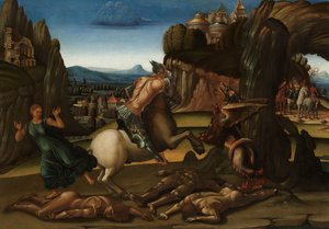 Sankt Georg und der Drache von Luca Signorelli (workshop of)