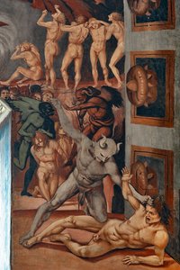 Ruf zur Hölle, Detail zeigt das Vorhölle, aus Dantes Beschreibung