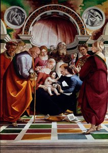 Beschneidung. Unter den dargestellten Figuren: Heiliger Josef, die Jungfrau Maria, Jesus Christus und Heiliger Simeon