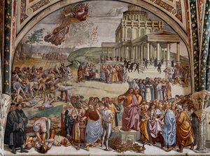 Predigt und die Taten des Antichristen von Luca Signorelli