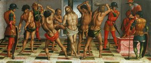 Die Geißelung Christi, Beweinung Christi, Predella-Panel von Luca Signorelli