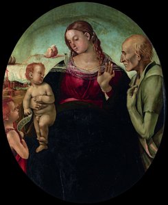 Die Madonna und das Kind mit dem heiligen Johannes und dem heiligen Hieronymus, 1491 von Luca Signorelli