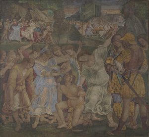 Der Triumph der Keuschheit: Liebe entwaffnet und gebunden Fresken aus dem Palazzo del Magnifico, Siena, 1509