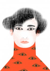 Surreale Frau mit Augen