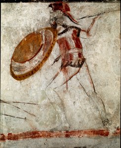 Ein Krieger mit Speer und Schild von Lucanian School