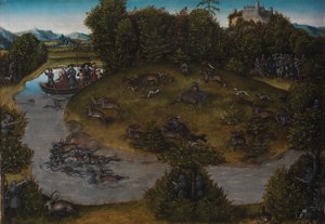 Die Hirschjagd des Kurfürsten Friedrich des Weisen (1463-1525) von Sachsen von Lucas Cranach d.Æ.