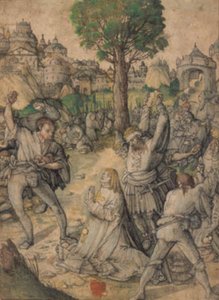 Die Steinigung des Heiligen Stephanus vor dem Goldenen Tor von Jerusalem von Lucas Cranach d.Æ.