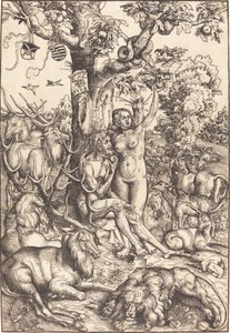 Adam und Eva im Paradies von Lucas Cranach the Elder