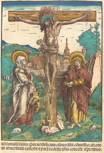 Christus am Kreuz zwischen der Jungfrau und dem heiligen Johannes von Lucas Cranach the Elder