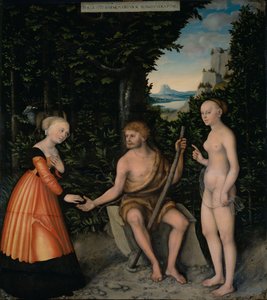 Die Wahl des Herkules von Lucas Cranach the Elder