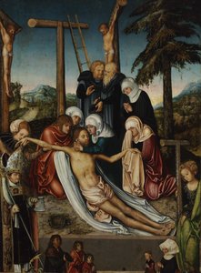 Die Beweinung Christi mit den Heiligen Wolfgang und Helena von Lucas Cranach the Elder