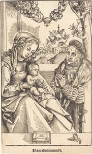 Die Jungfrau und das Kind verehrt von Friedrich dem Weisen von Sachsen von Lucas Cranach the Elder