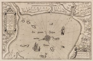 Seekarte des Golfs von Riga, Kartographie von Lucas Jansz. Waghenaer