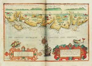 Die Seeküsten Englands zwischen der Isle of Wight und Dover, mit den wichtigsten Häfen davon gemäß ihrer Lage und Erscheinung, ca. 1588 von Lucas Janszoon Waghenaer