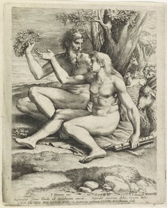 Junger und ein alter Ziegenhirte von Lucas Vorsterman (I)