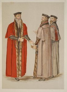 Lord Mayor, Aldermen und Zunftmitglied, aus einer Beschreibung Englands während der Regierungszeit von Elisabeth I. von Lucas de Heere