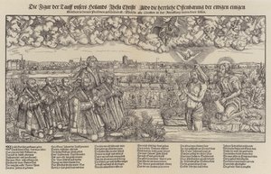 Friedrich III., Kurfürst von Sachsen und Martin Luther bei der Taufe Christi