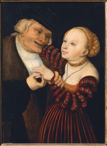 Der alte Mann und die junge Frau, ca. 1530 von Lucas the Elder Cranach