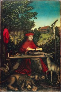 Kardinal Albrecht von Brandenburg (1490-1545) als Heiliger Hieronymus, von Lucas Cranach dem Älteren