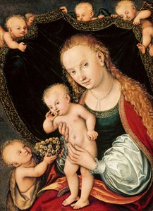 Madonna mit Kind und dem jungen Johannes dem Täufer, nach 1537 von Lucas the Elder Cranach