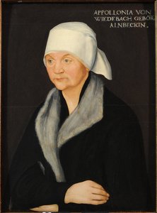 Porträt von Apollonia von Wiedebach, von Lucas Cranach dem Älteren (1472-1553). Öl auf Holz, ca. 1524. Maße: 38,7 x 28,7 cm. Staatliche Kunstsammlungen Dresden