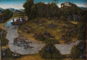 Die Hirschjagd des Kurfürsten Friedrich der Weise, ca. 1530 von Lucas the Elder Cranach