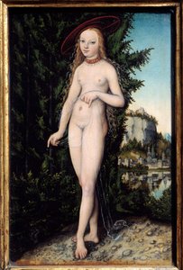Venus stehend in einer Landschaft