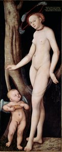 Venus und Amor (Aphrodite und Eros) Gemälde von Lucas Cranach dem Älteren