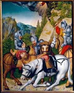 Die Bekehrung auf dem Weg nach Damaskus von Lucas the Younger Cranach