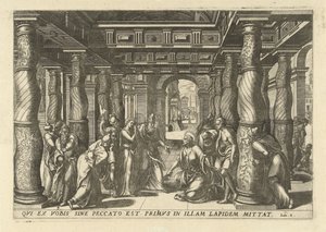 Christus und die Ehebrecherin von Lucas van Doetechum