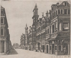Perspektivische Ansicht einer Straße von Lucas van Doetechum and Johannes