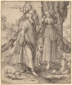 Abraham verstößt Hagar von Lucas van Leyden