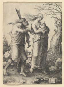 Adam und Eva nach der Vertreibung von Lucas van Leyden