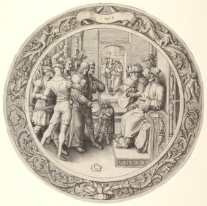Christus vor Annas, aus der Kreisförmigen Passion, 1509 von Lucas van Leyden