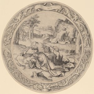 Christus im Garten Gethsemane (Agonie im Garten) von Lucas van Leyden