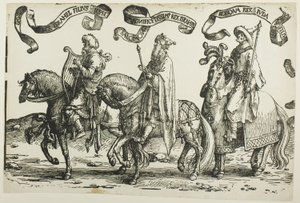 David, Salomo, Rehabeam, Platte eins, aus Die zwölf Könige Israels von Lucas van Leyden