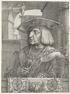 Kaiser Maximilian I., 1520 von Lucas van Leyden