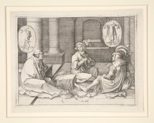 Joseph deutet die Träume im Gefängnis (Gen. 40:5-19) von Lucas van Leyden