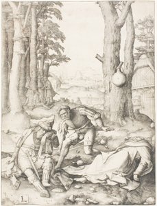 Mohammed und der Mönch Sergius von Lucas van Leyden