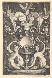 Ornamenttafel mit zwei Sirenen, 1528 von Lucas van Leyden