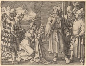 Potiphars Frau beschuldigt Joseph von Lucas van Leyden