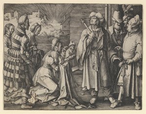 Potiphars Frau beschuldigt Joseph, 1512 von Lucas van Leyden