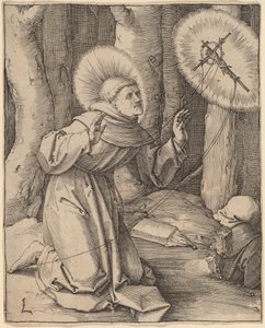 Der heilige Franziskus von Assisi empfängt die Stigmata von Lucas van Leyden