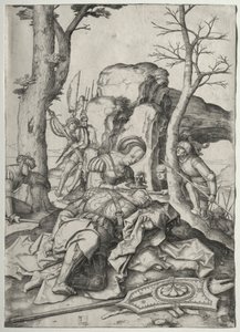 Samson und Delilah, ca. 1507 von Lucas van Leyden